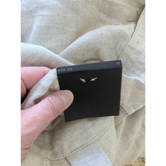 NWT Banana Republic Sz 12 Wide Leg Pleated Linen Blend Paperbag High Rise Pants - Picture 10 of 15